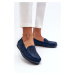 Women's suede loafers, navy blue, S.Barski