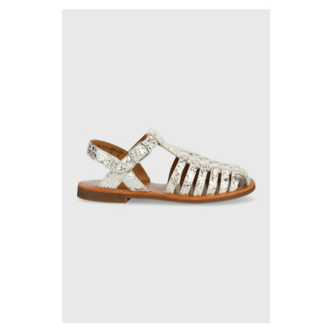 Detské kožené sandále Reebok Classic strieborná farba Pom d'Api