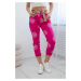 Viscose trousers with fuchsia print