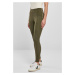 Women's washed trousers made of olive artificial leather