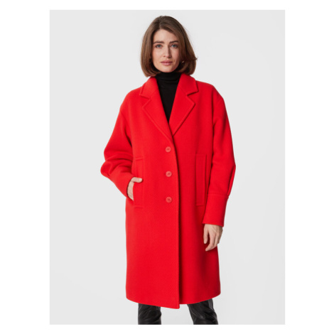 Hugo Vlnený kabát Megira 50478762 Červená Regular Fit Hugo Boss