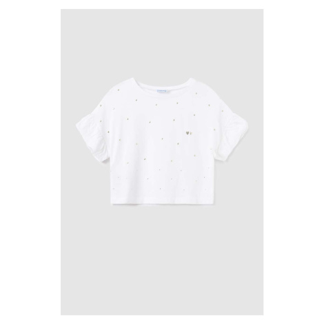 Detské tričko Mayoral biela farba