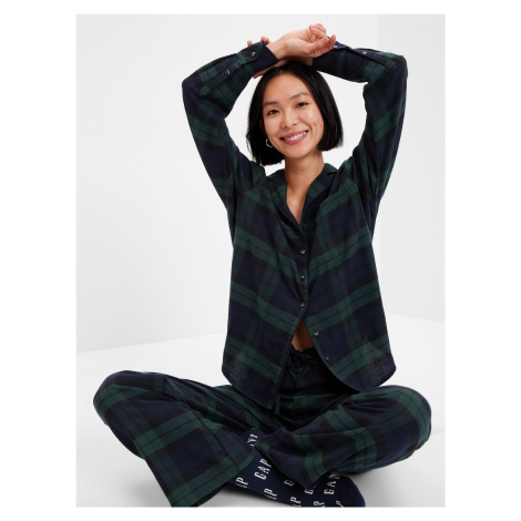 GAP Flanelové kockované pyžamo Zelená