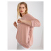 Dusty pink plus size blouse with a round neckline