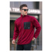 Madmext Claret Red Standing Neck Zipper Windproof Outdoor Men's Fleece Sweatshirt 6046