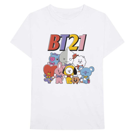 BTS tričko Colourful Squad Biela