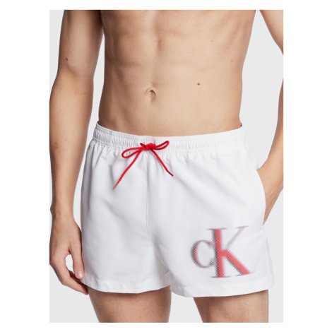 Calvin Klein Swimwear Plavecké šortky KM0KM00801 Biela Regular Fit