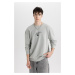 DEFACTO Comfort Fit Crew Neck Printed Sweatshirt