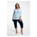 Arietta women's pyjamas 3/4 sleeve, 3/4 legs - blue/navy blue