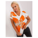 Ecru-orange blouse of larger size with cuffs