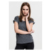 Women's T-shirt with long back in the shape of a spray with dye dark grey