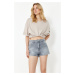 Trendyol Blue High Waist Denim Shorts & Bermuda