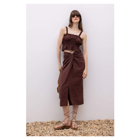 DEFACTO Regular Waist Modal Midi Skirt