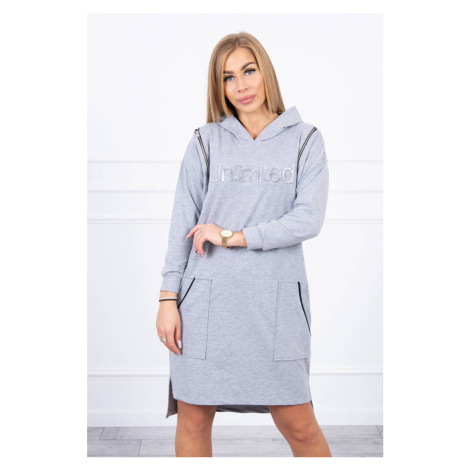 Dress with inscription unlimited gray