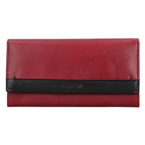 Dámska kožená peňaženka Lagen Diona - červeno-čierná