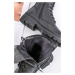 Čierne kožené členkové šnurovacie topánky 1-25203