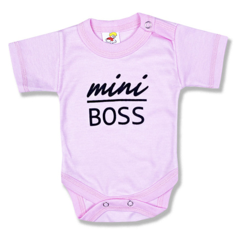Detské body, krátky rukáv - Mini Boss, ružové