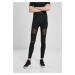 Women's Leggings Flock Lace Inset Black