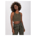 Tmavě khaki žebrovaný crop top Riley RUE PARIS