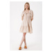 Bigdart 2351 Flared Poplin Dress - Beige