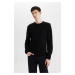 DEFACTO Standard Fit Regular Cut Crew Neck Textured Knitwear Sweater