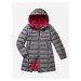 Ružovo-šedá dámska prešívaná predĺžená zimná bunda s kapucňou Blauer