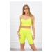 Set of high-waisted trousers in yellow neon colour