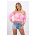 Blouse over the shoulder light pink