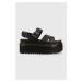 Kožené sandále Dr. Martens Voss II Quad dámske, čierna farba, na platforme,  DM30717001