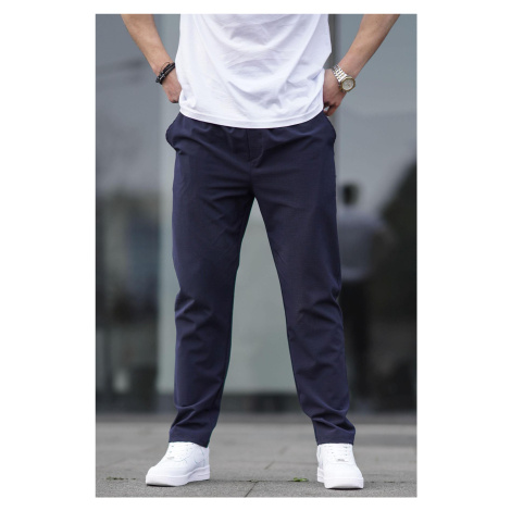 Madmext Navy Blue Straight Leg Men's Trousers 06530