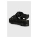Kožené sandále Camper Oruga Up dámske, čierna farba, na platforme, K201399.001