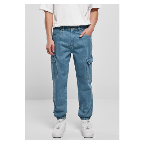 Southpole Denim s cargo vreckami retro stredne modré opraté