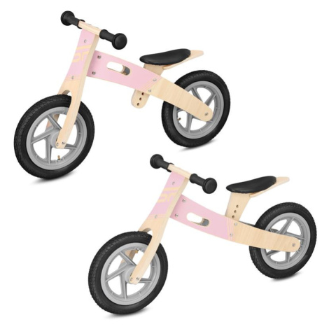 Spokey WOO-RIDE DUO Children's wooden balance bike 2in1, pink