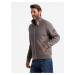 Ombre Men's jacket with high collar and fleece lining - ash