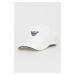 Bavlnená čiapka Emporio Armani biela farba, s nášivkou, 627920 CC990