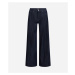 Džínsy Karl Lagerfeld Mid Rise Wide Leg Denim Pants Dark Blue Denim