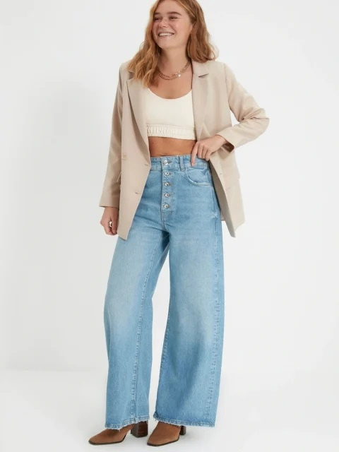 Dámske široké džínsy