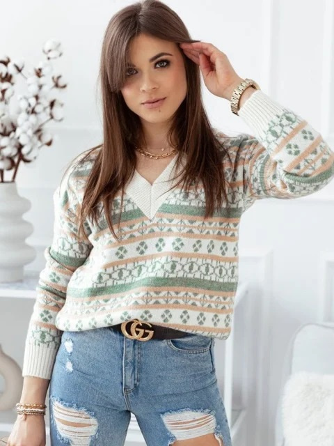 Dámske pletené svetre so vzormi